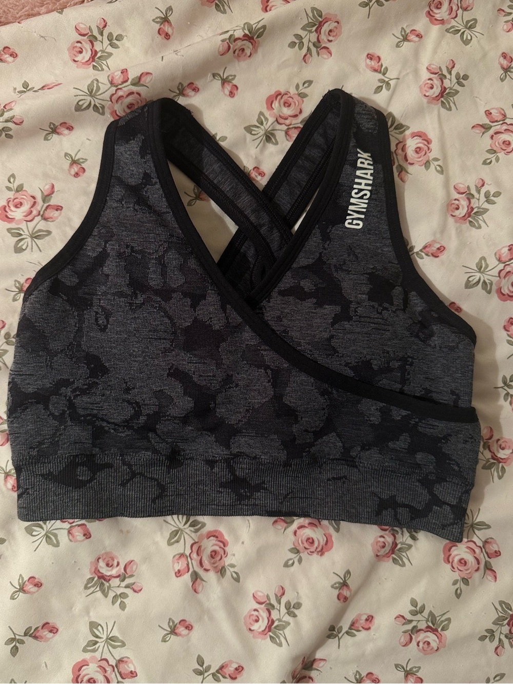 Gymshark Charcoal Gray Seamless Crossback Sports Bra